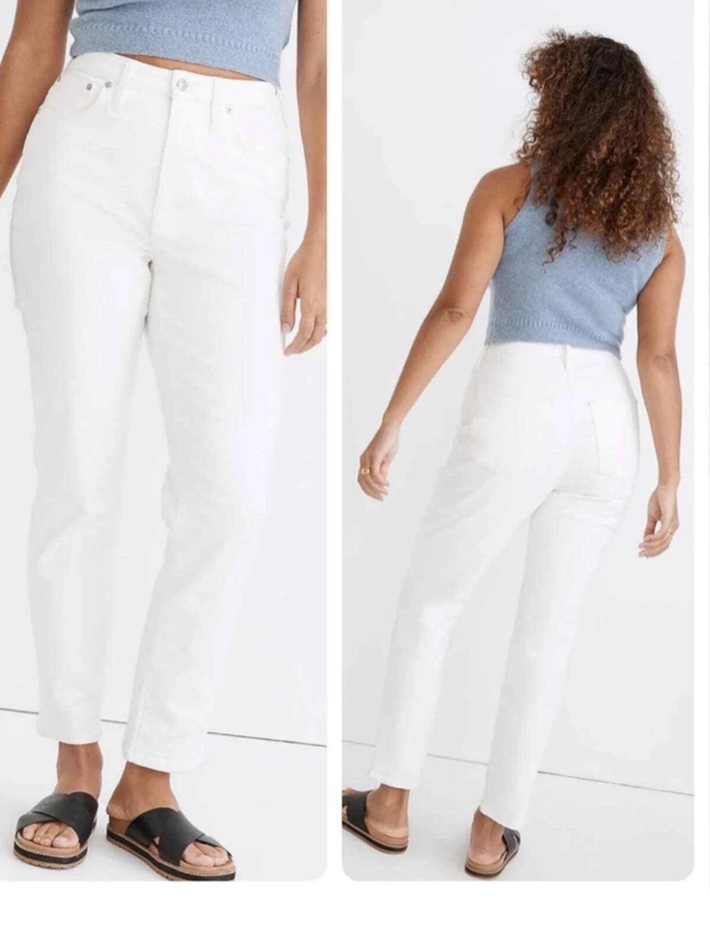 New Madewell The Curvy Perfect Vintage Jean Tile White Size 31 Petite 25” Inseam